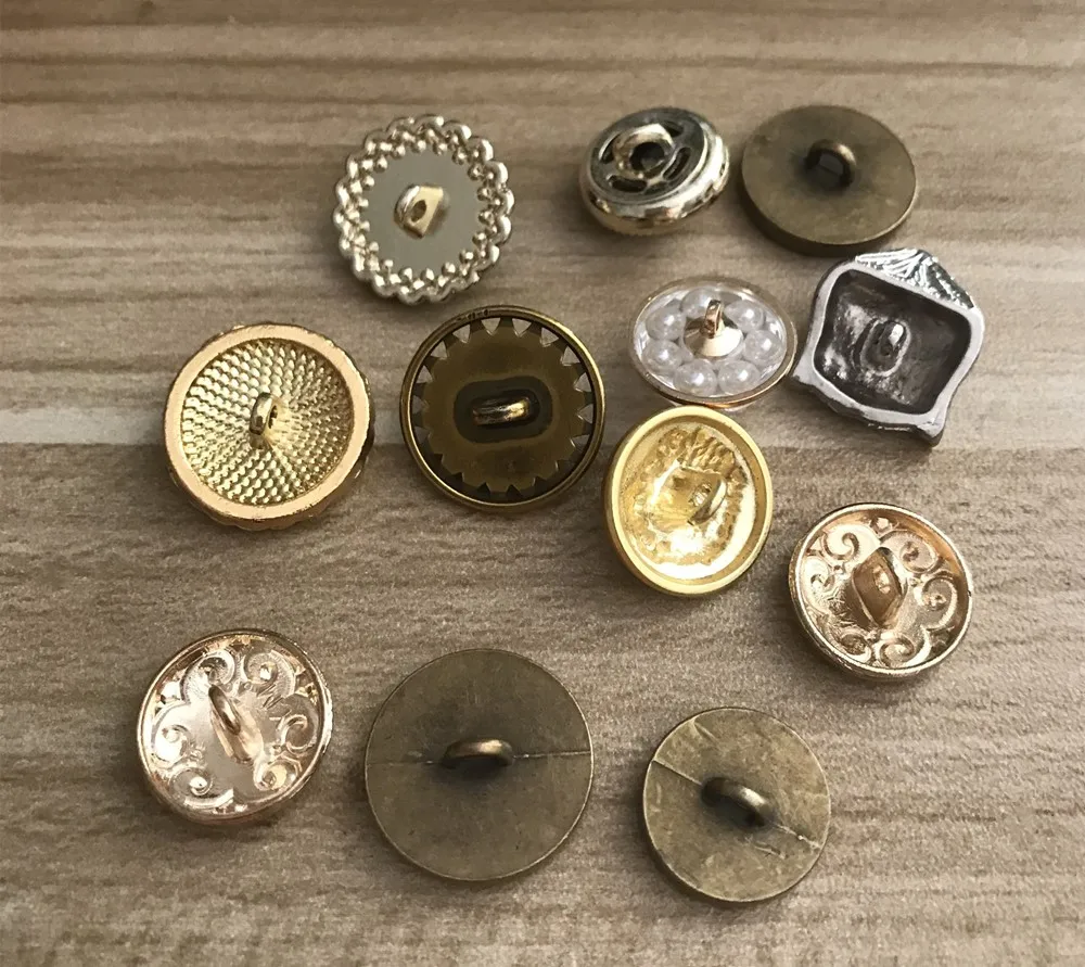 POVUOP маленькая Металлическая пуговица со стразами и жемчугом; buttonfor Костюмы 10 штук в 1 партии