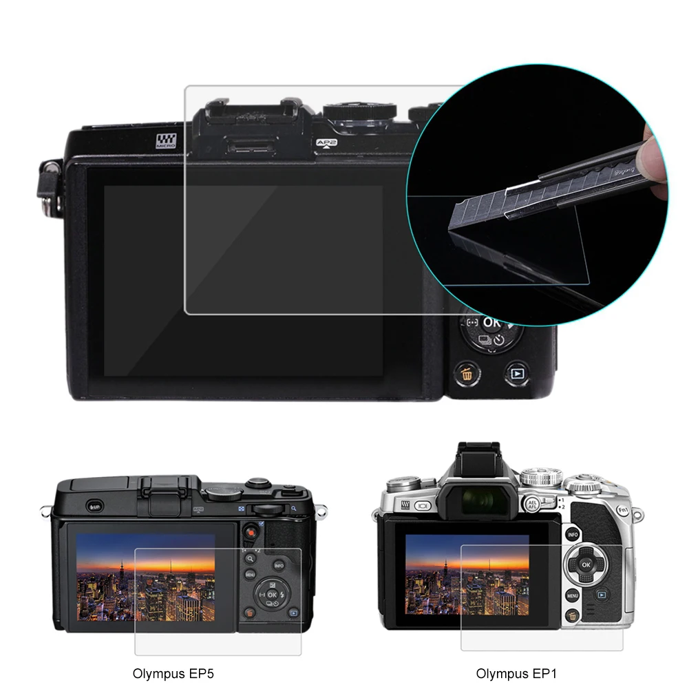 

Твердое закаленное стекло PULUZ 9H для защиты ЖК-экрана для Olympus E-M10 Mark II E-M10 EPL7/EPL8 EP5 EM1