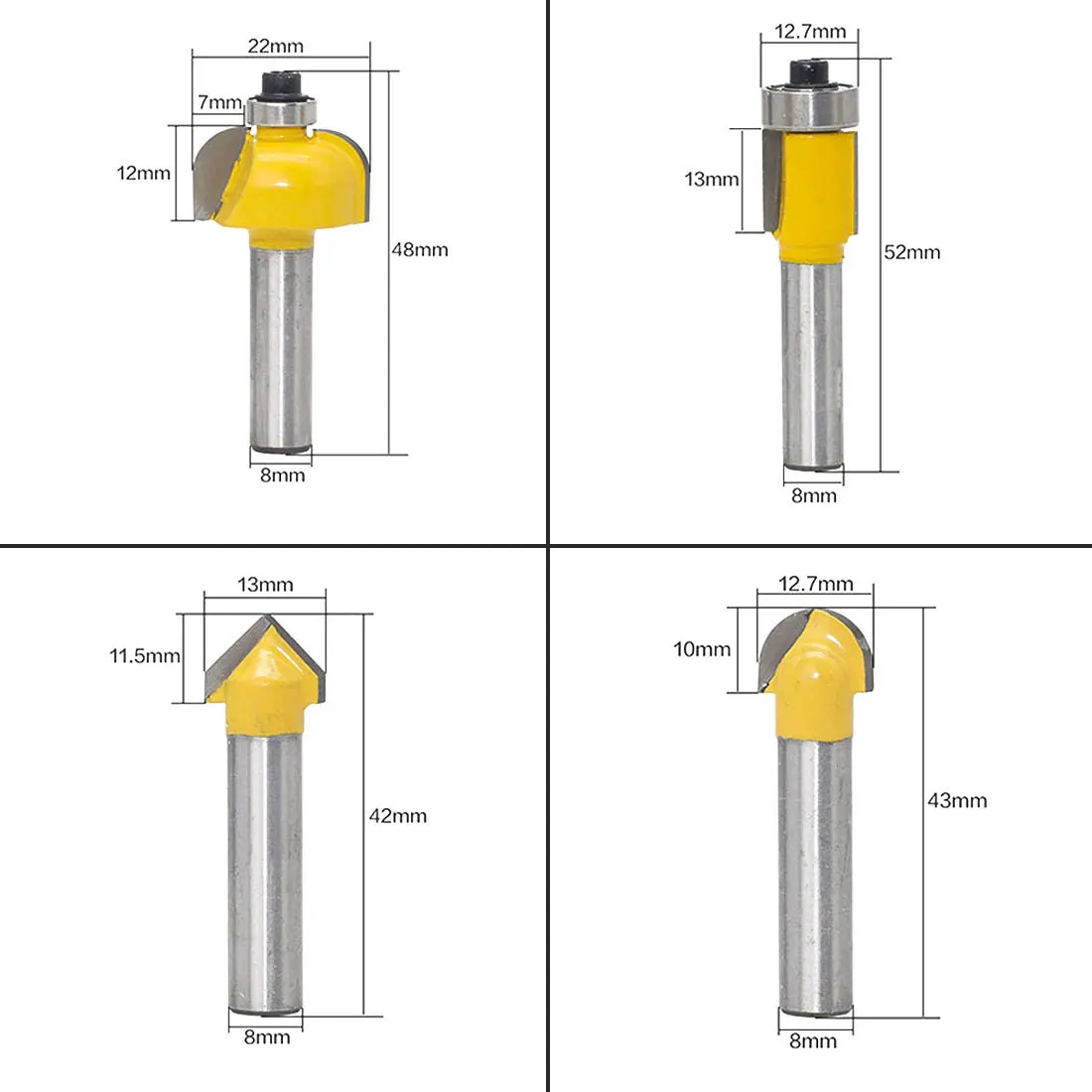 12 шт./компл. деревообрабатывающий фасонно Фрезерный резак набор бит машина