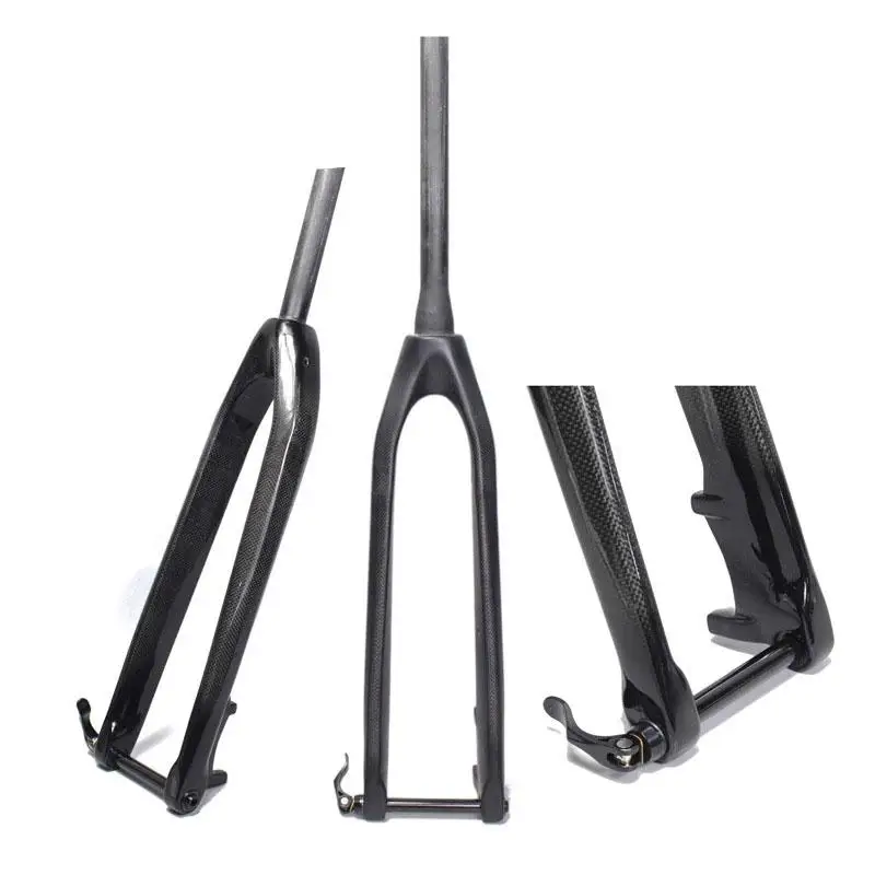MTB Full Carbon Fork 26 27.5 29inch Rigid Fork Mountain Bikes Straight Tapered Thru Axle 15mm Fork Fork Bicycle 1-1/8