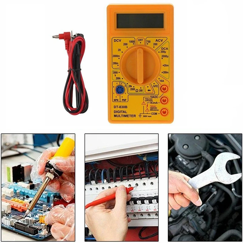 DT830T AC/DC Амперметр мульти тест мультиметр тестер Цифровой Вольтметр Измерение
