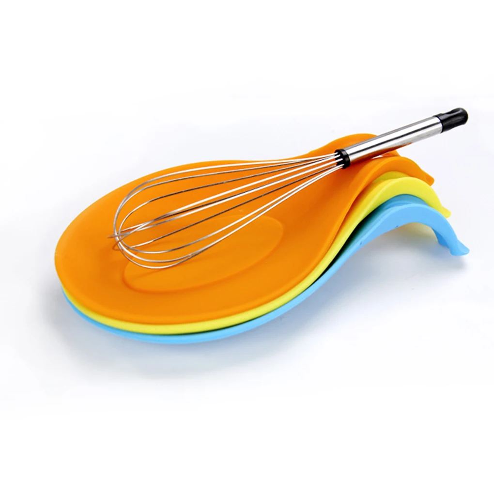 Многофункциональная кухонная силиконовая ложка коврик для отдыха пищевой