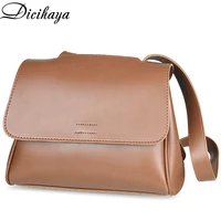 dicihaya women pu dark brown new 2020 autumn and winter flip bag females shoulder messenger bag fashion ladies handbags