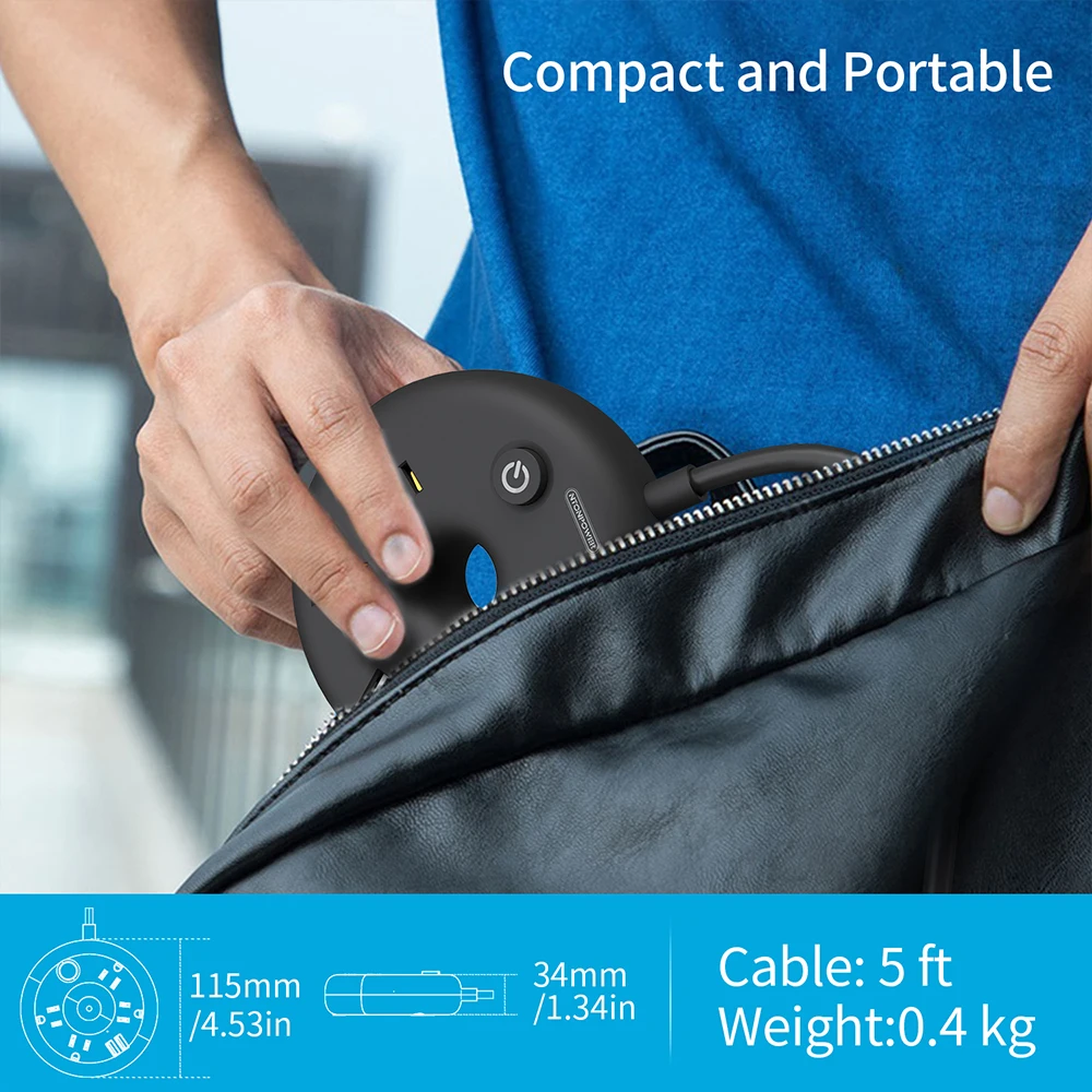NTON POWER многоразъемная лента питания с Usb с 4 выходами 2 usb-порта 15 футов Удлинительный шнур портативные мини дорожные розетки для поездки (art.: 3920b43a67d03) - 3920b43a67d03
