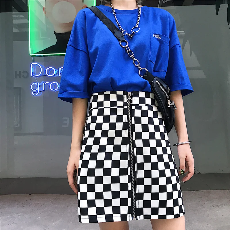 Пикантная облегающая уличная одежда Корейская клетчатая мини юбка в клетку с