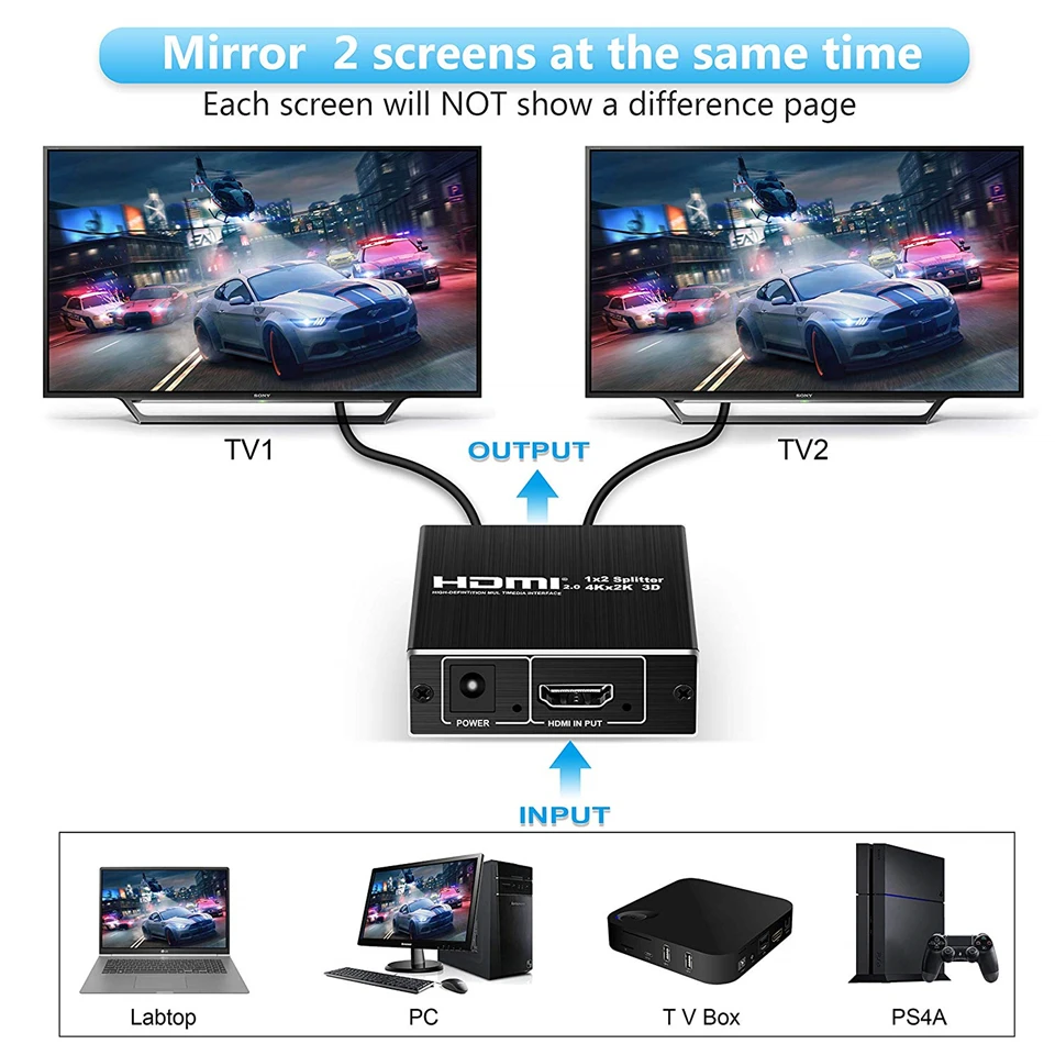 Разветвитель ProAV 4K UHD HDMI 2 0 1x2 разветвитель HDCP 1 4 HDR HDMI2.0 для Blu Ray DVD PS3 PS4|Кабели HDMI| |