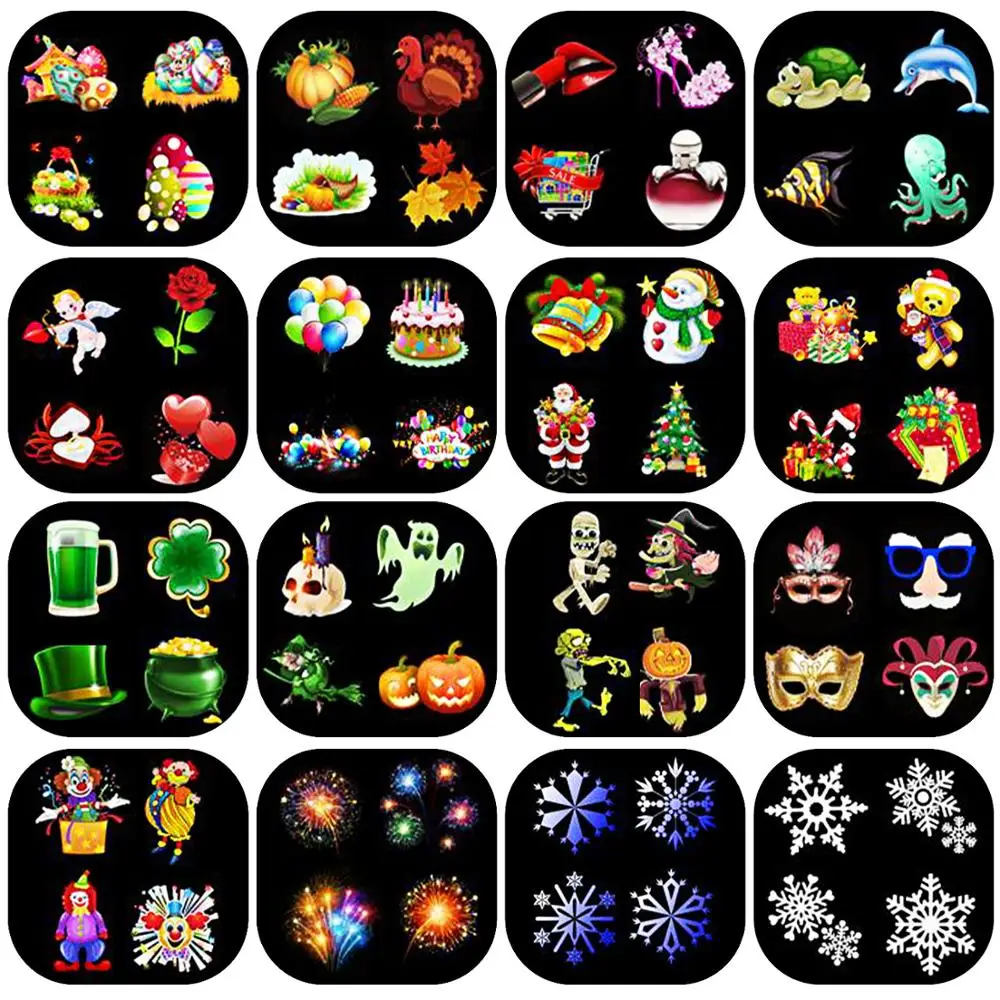 

16 Slides Christmas Projector Stage Lights Ocean Wave Snowflake Waterproof Outdoor Laser Projector New Year Party Garden Decor