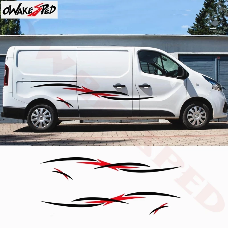 

1set Car Styling Both Side Sport Sticker For Renault Trafic Auto Body Door Decor Stickers Customized DIY Vinyl Decals