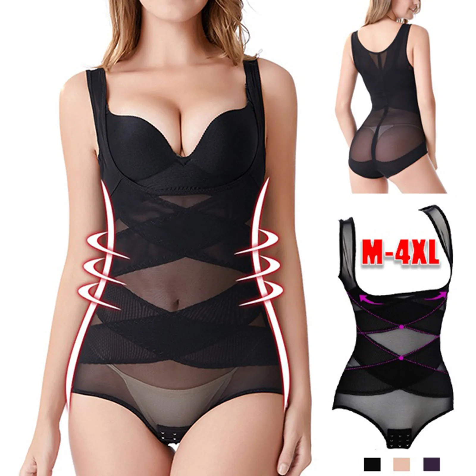 

Women Corset Top High Waist Abdomen Control Bodysuit Ummy Control Butt Lifter Shapewear Shorts Thigh Slim Girdle Panties