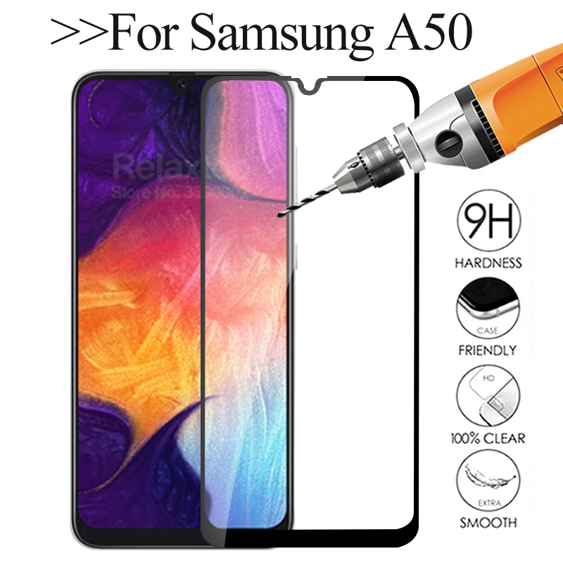 Защитное стекло для samsung a50 2019 полноэкранная Защита Galaxy a 50 50a a505F a505 закаленное