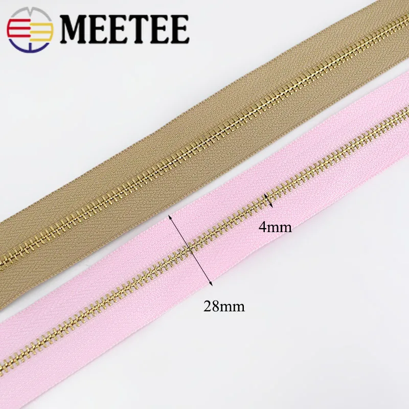 Металлическая молния 2/5 шт. 3 # с открытым наконечником 40/50/60/70 см золотыми