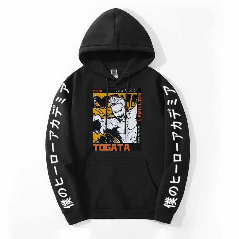 

My Hero Academia Japan Anime Cartoon Men's Hip Hop Print Hoodie Sweatshirt Harajuku Fitness Hoodies Simple Top