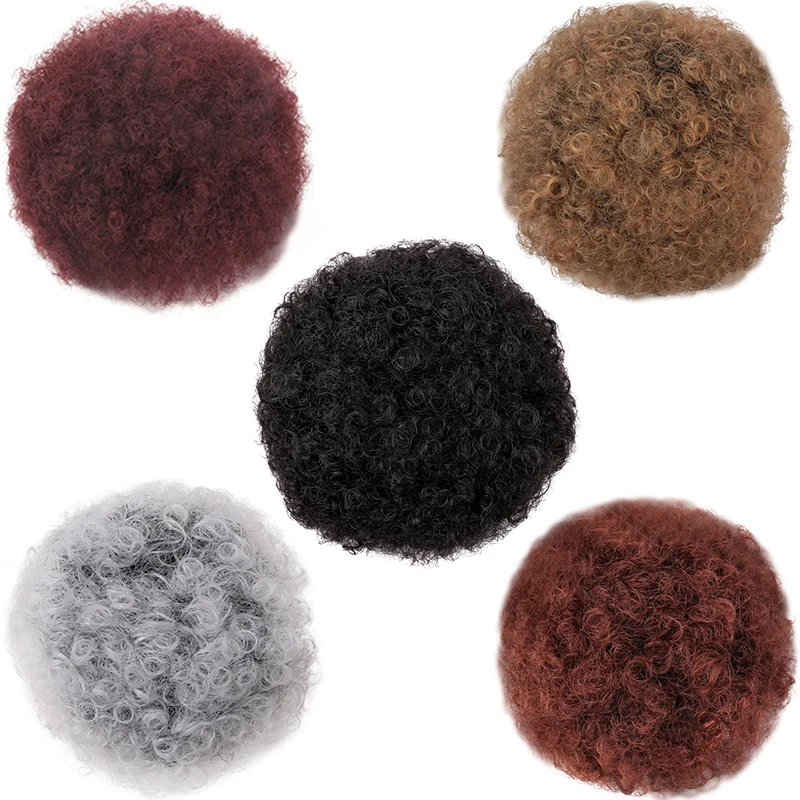 Модный высокотемпературный синтетический волокнистый кудрявый шиньон в пучок