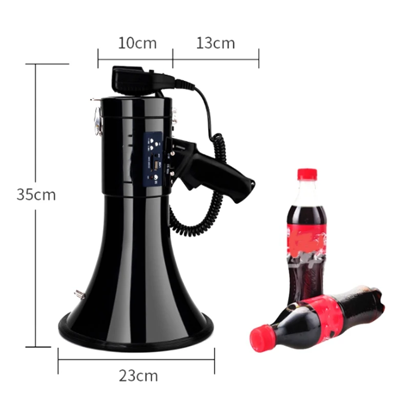 

Handheld Tweeter High-Power Megaphone Multi-Function Recording Loudspeaker Speaker Black