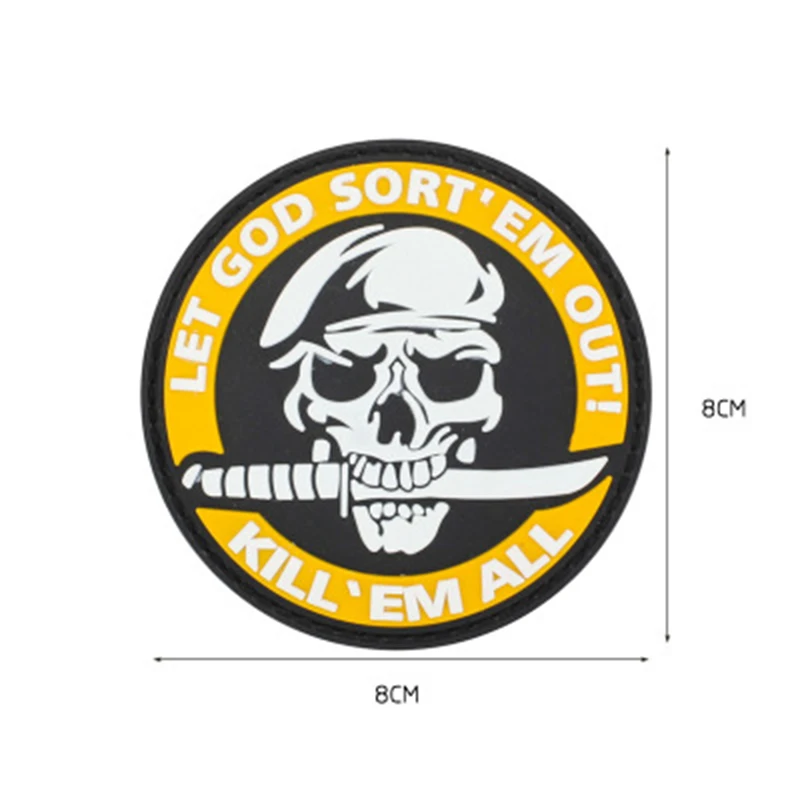 

kill'em all let god sort'em out patch Velcro armband PVC drop plastic bag shoe clothing decoration medal military fan collection