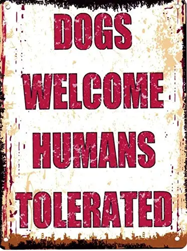 

Терпированные собаки, металлическая пластина из потертого железа 12x8 дюймов в стиле ретро, жестяной знак для дома, бара, паба, кафе, мужской д...