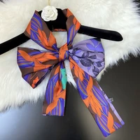 mothers day gift woman scarf 100 silk scarves maple leaf bear printing handbags neckerchief narrow scarf headwear kerchief