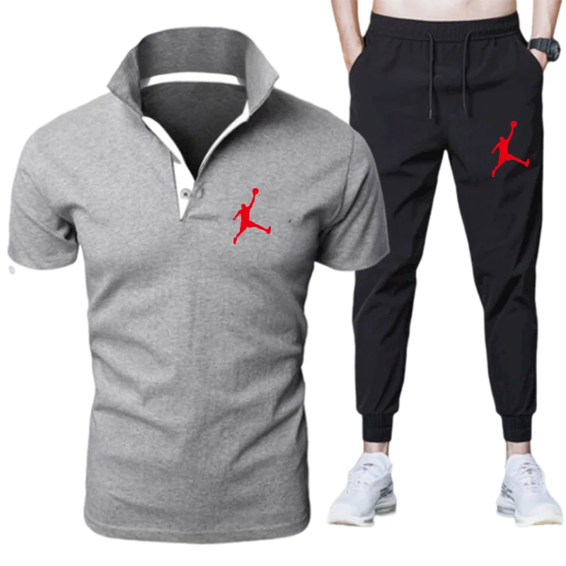 

Men's suit 2021 new hot search quick-drying short-sleeved polo shirt + pants two-piece sportswear track suit Polo shirt summer