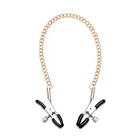 1 пара эротических зажимов для сосков для женщин и мужчин, длинный металлический ниппель, зажимы с золотой цепочкой, флирт, забавная секс-игрушка