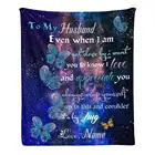 Одеяло с именем и надписью, одеяло с голубыми бабочками для моего мужа, очень мягкое, флисовое покрывало для дивана, кровати (50 X