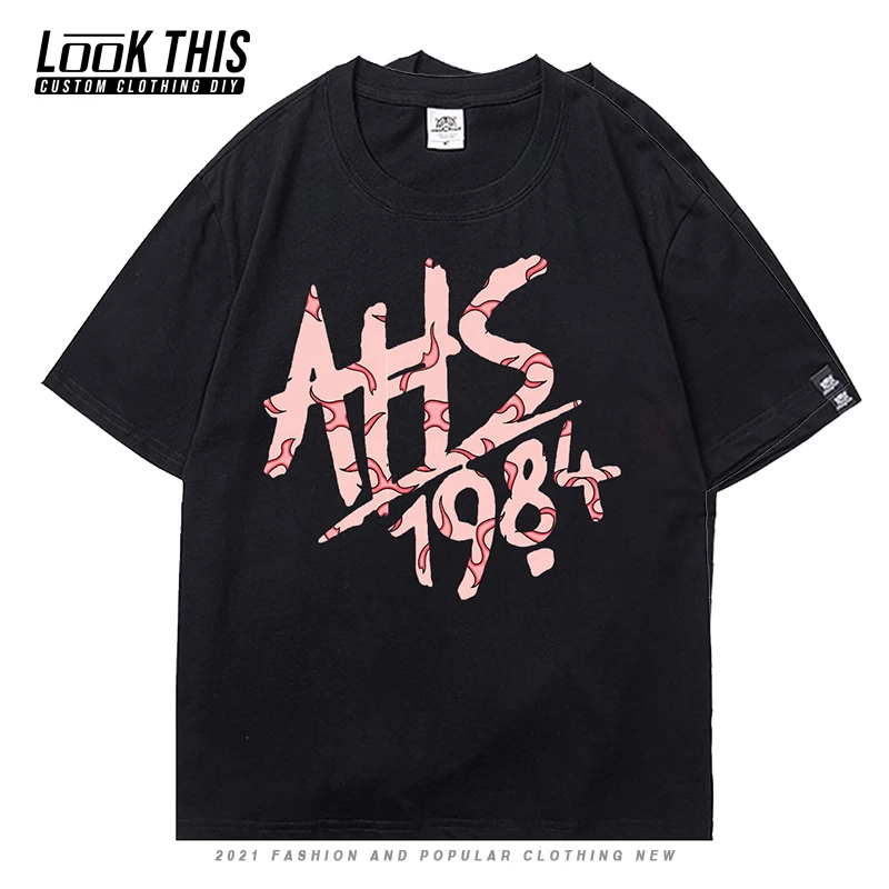 

American Horror Story Hipster Men T-shirt Punk O-Neck Loose Oversized T-shirt Boy Tee Shirt Tops Clothing Harajuku Streetwear