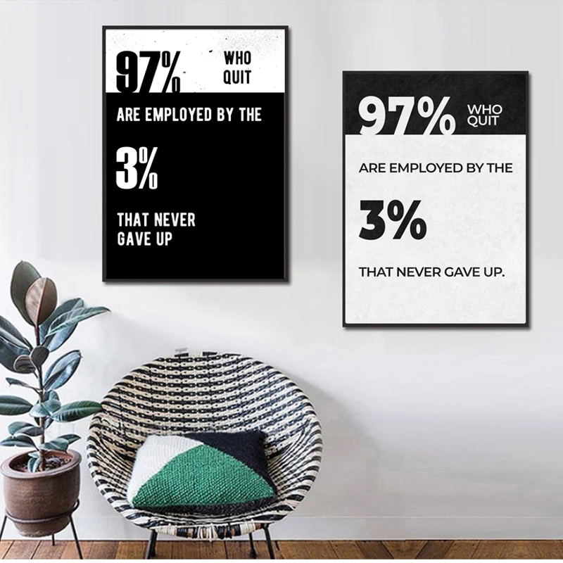 Черно белые буквы Мотивационная картина с цитатой Вдохновляющие постеры и