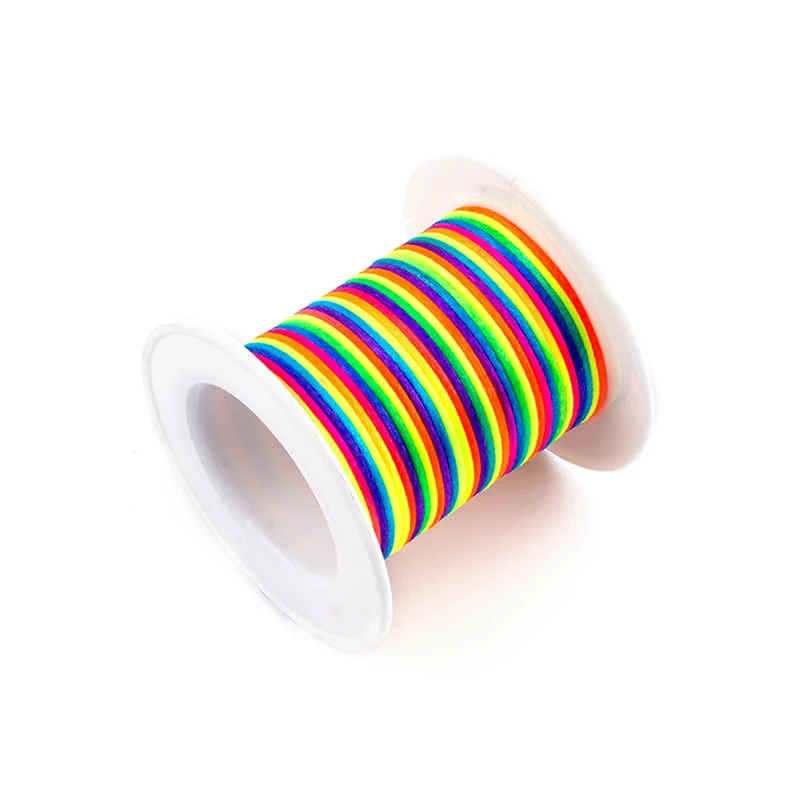 Cadena con Clip para chupete, cord&oacute;n de nailon de 50m para fabricaci&oacute;n de collar de dentici&oacute;n, cuentas de silicona, hilo de joyer&iacute;a satinada hecho a mano, 1,5mm-2
