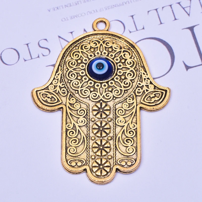 

Classic Alloy Big Hamsa Hand Charms Sun Flower Lucky Turkish Evil Eye Pendant Making DIY Handmade Necklaces Jewelry