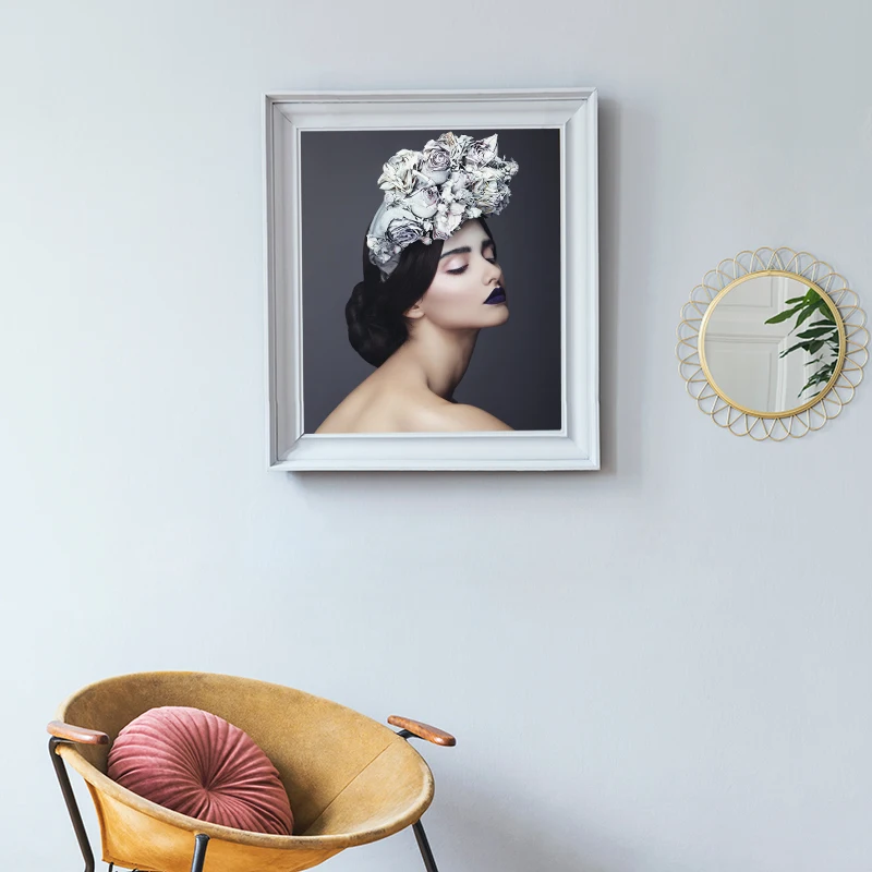 

Wall Art Canvas Poster Painting Prints Picture for Living Room Decor Character Painting Original Abstract Women Modern Flower