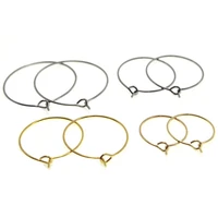 20pcslot 316 stainless steel big circle hoop earring findings gold plated earring clasp hook ear wire for diy jewelry making