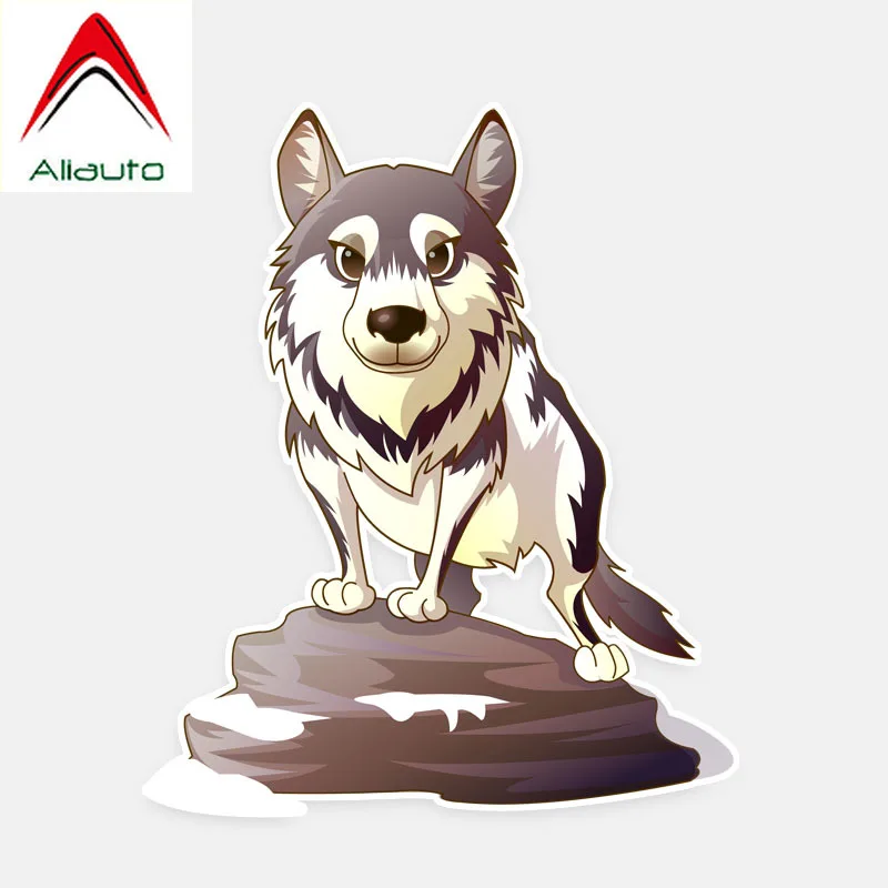 Милые автомобильные наклейки Aliauto животные волк Стайлинг автомобиля высокое