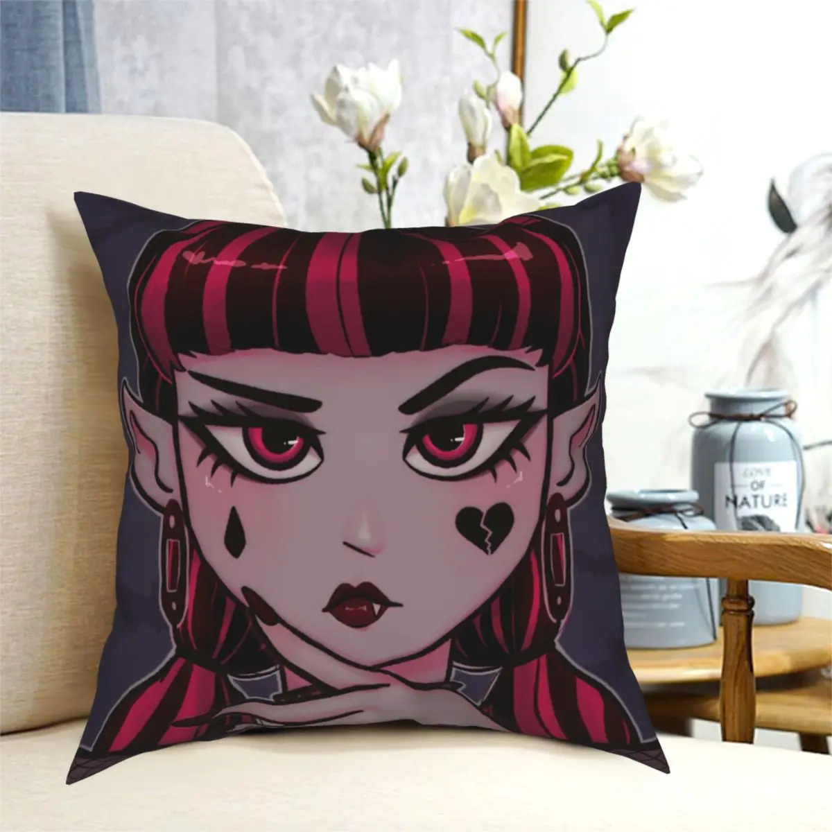 Тени для век Draculaura Monster High Подушка Чехол Печатный чехол подушки из полиэстера