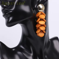 2020 wooden earrings for women long jewelry drop earrings fashion earring female geometric boho pendientes plata funny wholesale