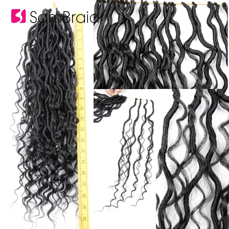 Самкоса 18 дюймов Бохо крючком косы грязный искусственный кудрявый Locs