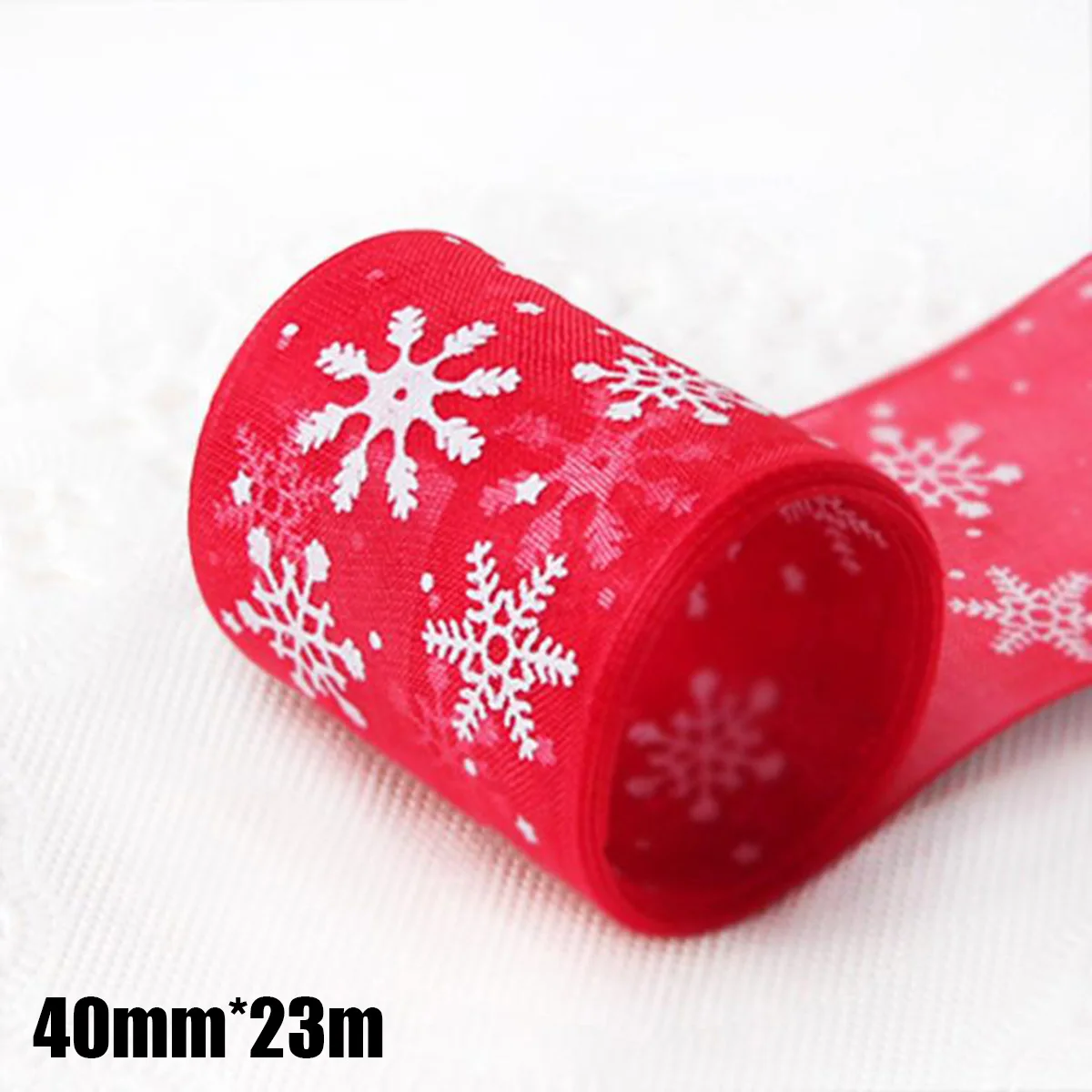 

Sheer Ribbon Wired Snowflake For Wedding Christmas Gift Nylon Red Trim