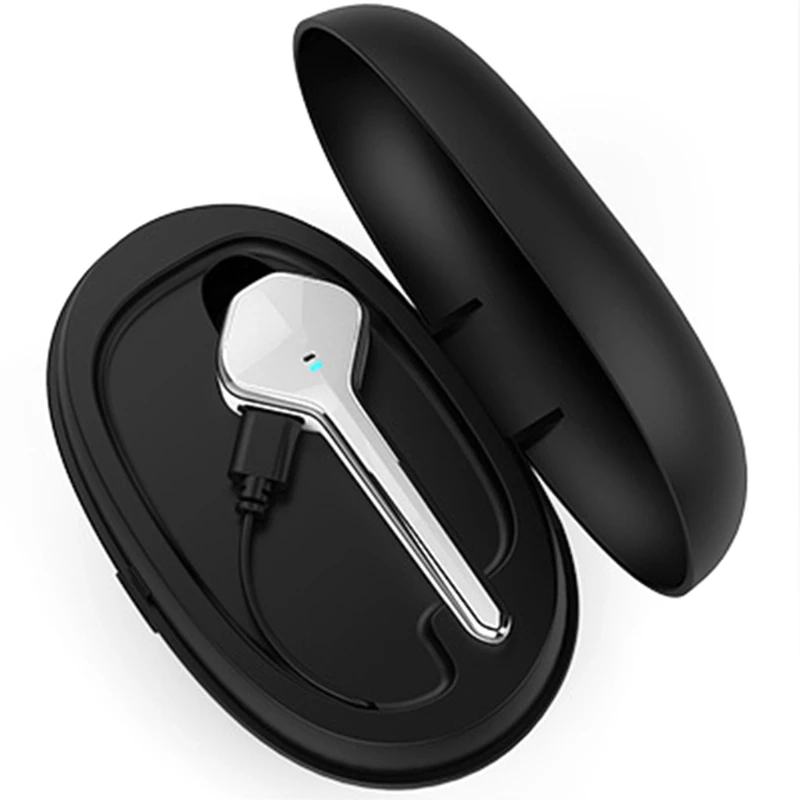 

New earphone wireless handsfree Bluetooth headset Business earphone with microphone with charger Active noise cancelling