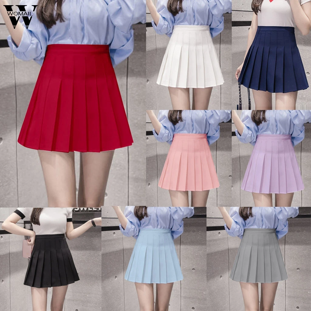 Женская юбка летняя мода искусственная кожа мини расклешенная плиссированная