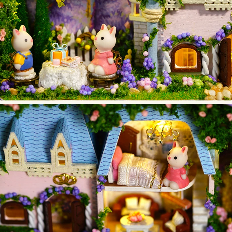 Деревянный кукольный мини дом в 3D коробке набор компонентов для мебели сделай