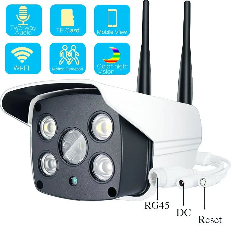 Наружная Wi Fi IP камера 1080P 720P с цветным ночным видением для обнаружения движения