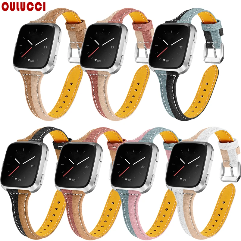 OULUCCI ремешок из натуральной кожи для Fitbit versa, ремешок на запястье браслет fit bit Lite Verse 2 Band аксессуары