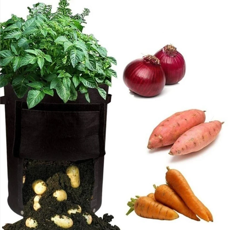 

4 Gallon Root Plant Growing Bag Vegetable Potato Pot Aeration Basket Side Window