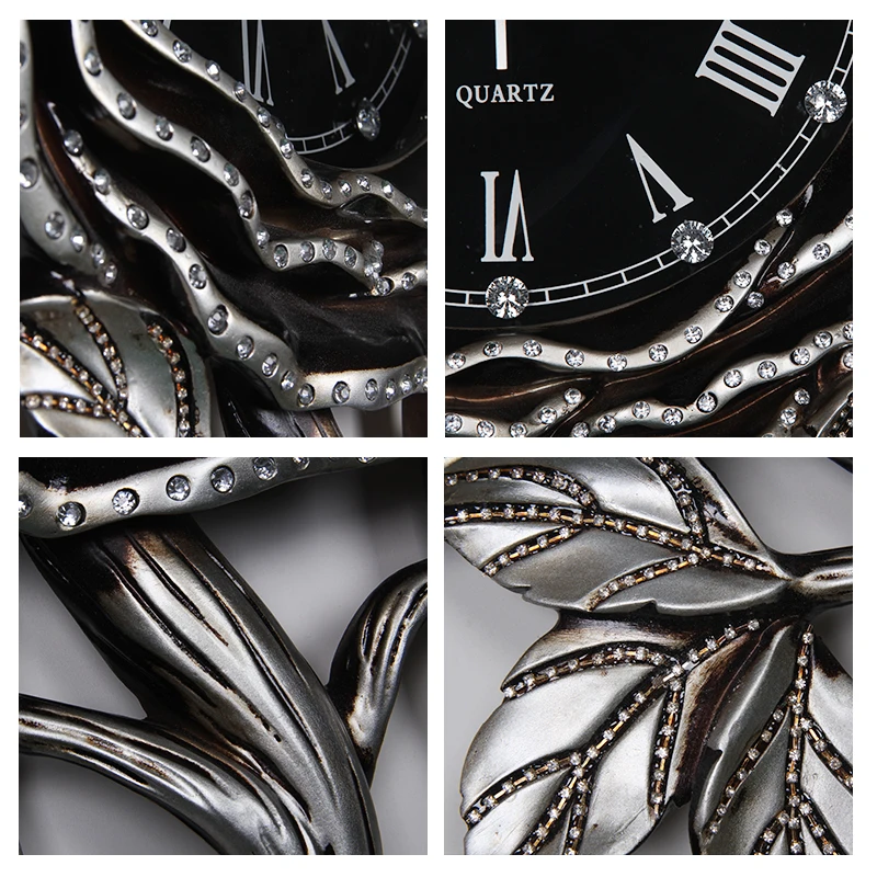 

European VINTAGE Creative Resin Wall Clocks Silence Luxury Simple Wall Clocks Modern Design Horloge Home Decoration EK50bgz
