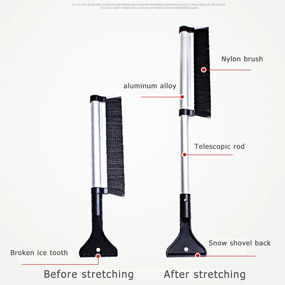 

Aluminum Alloy Scraper Shovel Outdoor Long Handle Car Ice Snow Removal Brush for Outdoor Exercise Sport Decoration