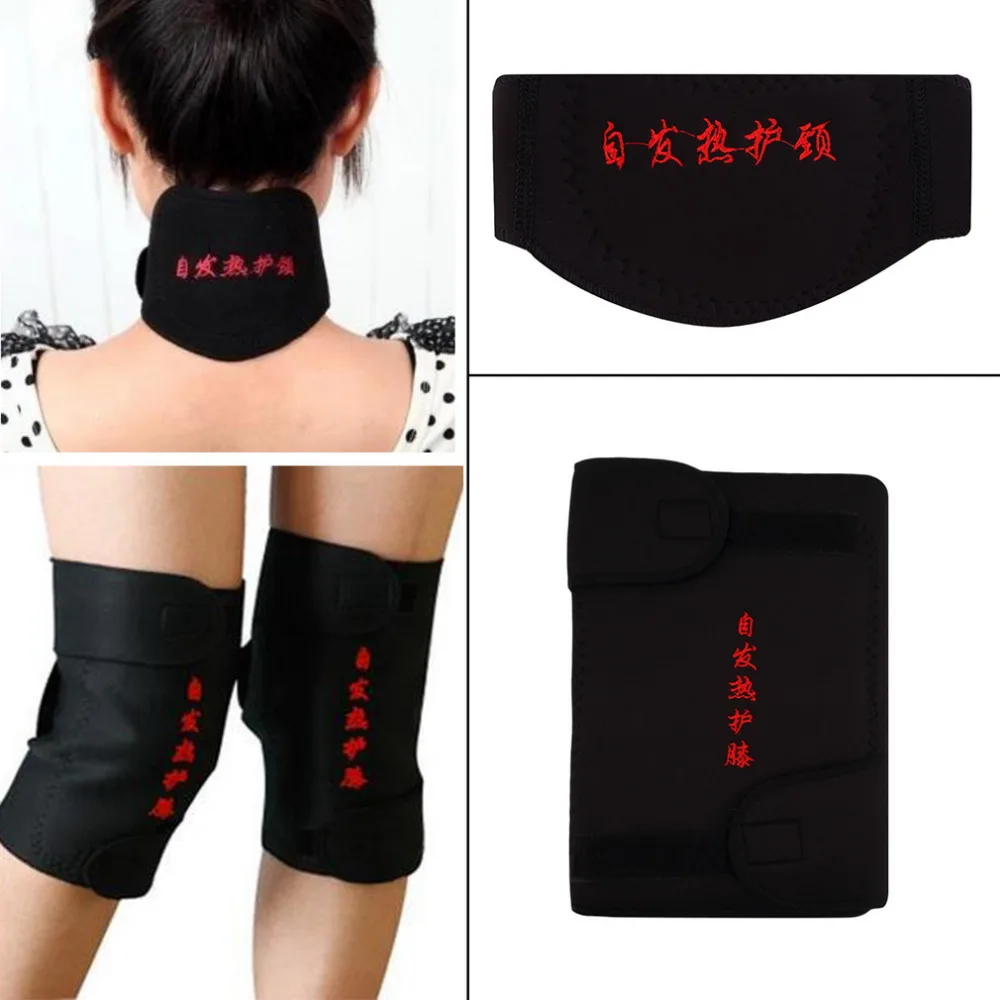 

3 pcs/set Self Heating Tourmaline Magnetic Neck Waist Knee Heat Therapy Set Support Wrap Belt Brace Health Care