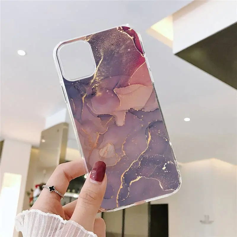 

Marble Crack Matte Phone Case Transparent soft For iphone 5 5s 5c se 6 6s 7 8 11 12 plus mini x xs xr pro max