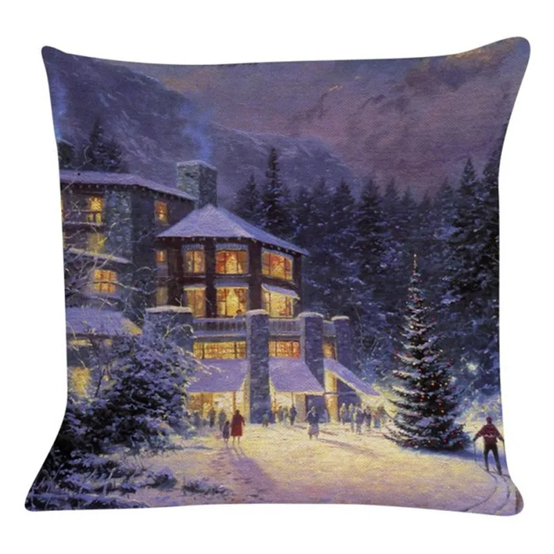 Merry Christmas Style Pattern Pillow Cases Square Sofa Throw Pillowcases Seat Cushion Covers Home Decor | Дом и сад