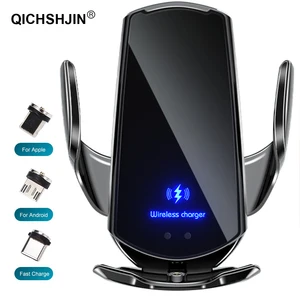 15w car wireless charger for iphone 12 pro 11 xs xr x samsung s20 s10 magnetic usb infrared sensor phone holder mount chargers free global shipping
