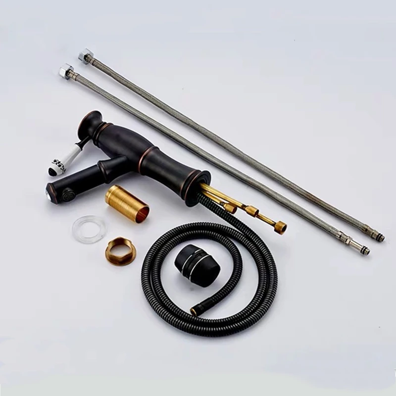 Смесители для ванной комнаты WZLY черный латунный фарфоровый кран с алмазным