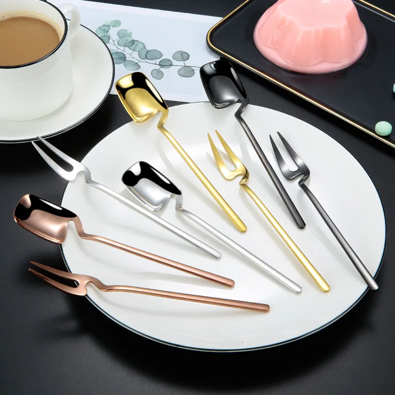 

Multiple Colors Available Dinnerware Set Stainless Steel Cutlery Fork Spoons Dishwasher Safe Teaspoons Decoration Accessories