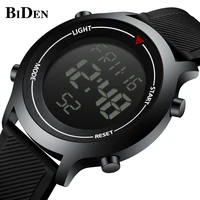 biden casual mens watches top brand classic design digital male wristwatches black silicone tape waterproof fashion man clock